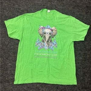 Fruit of the Loom Green Elephant Mens T-Shirt